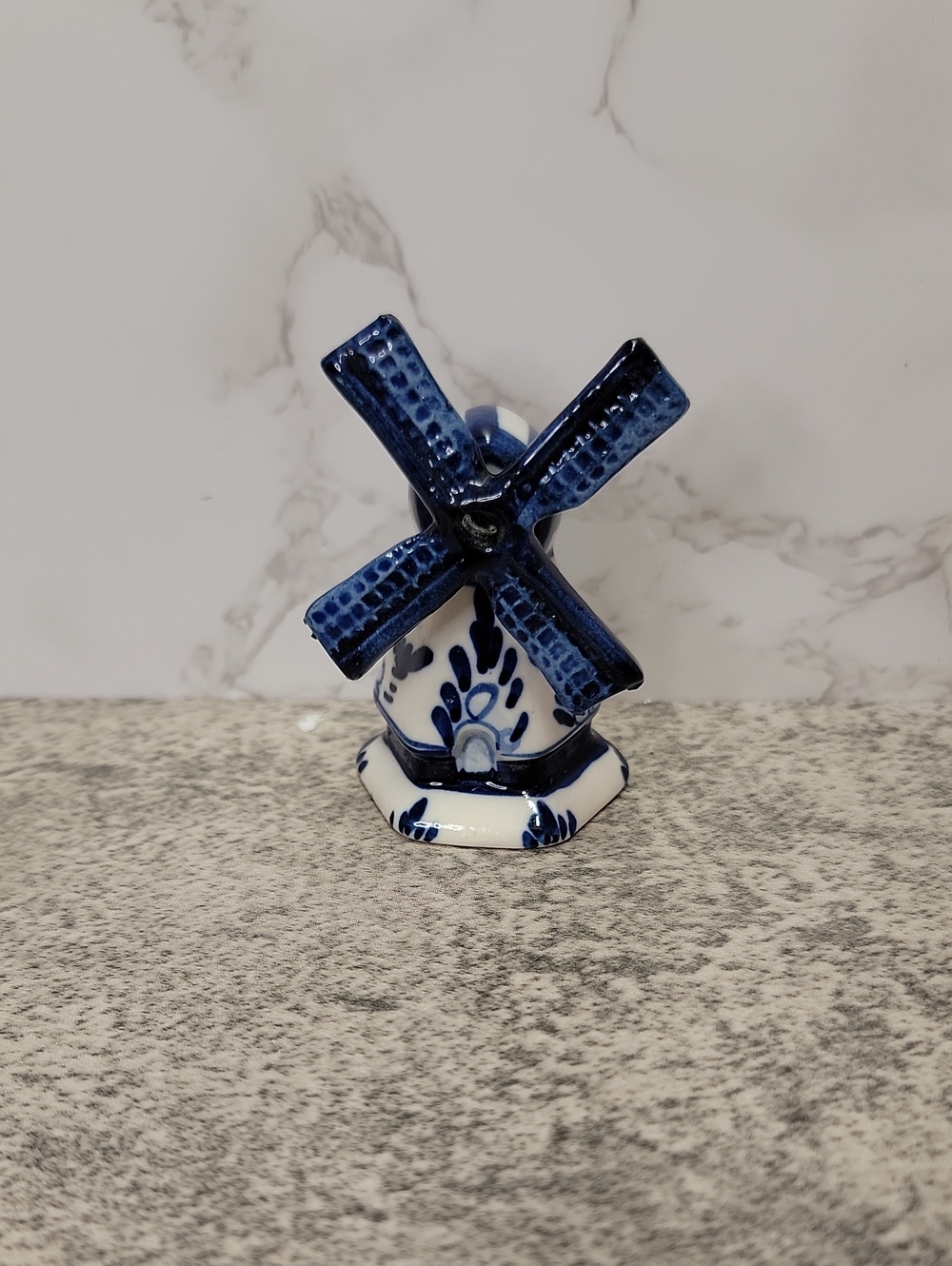 Vintage Delft Style Blue and White Mini Windmill